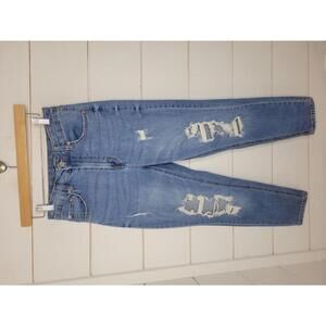 Wild Fable size 2 blue denim distressed highest rise mom jeans